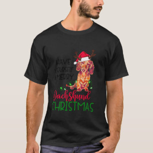 T-shirt Retro Ayez Vous Joyeux Dachshund Noël Wein