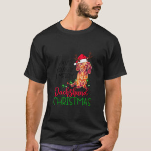 T-shirt Retro Ayez Vous Joyeux Dachshund Noël Wein