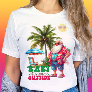 T-shirt Retro-Baby C'est chaud dehors-Noël Tropical