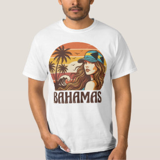 T-shirt Retro Bahamas Beach Women Summer Vacation Sunset