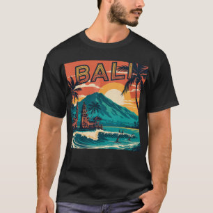 T-shirt Retro Bali Travel - Sunset Beach Ocean Surfers