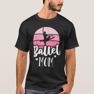 T-shirt Retro Ballet Maman Pink Ballerina Chemise Vintage