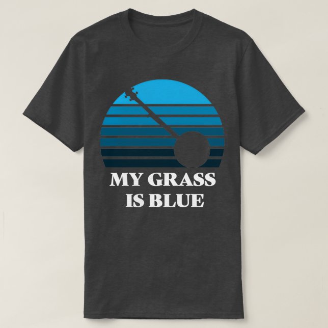 T-shirt Retro Banjo My Grass is Blue (Design devant)