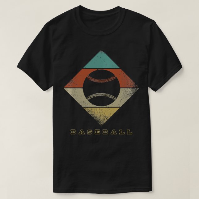 T-shirt Retro Baseball 1960's 1970's Style Baseball Pullov (Design devant)