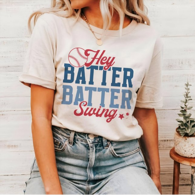T-shirt Retro Baseball Hey Batter Batter Swing (Créateur téléchargé)