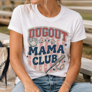 T-shirt Rétro Baseball Mama Dugout en détresse