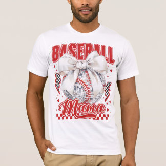 T-Shirt Rétro Baseball Maman Boule Disco Coquette 