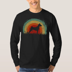 T-shirt Retro Basenji Chien arc-en-ciel Vintage Hommes Fem