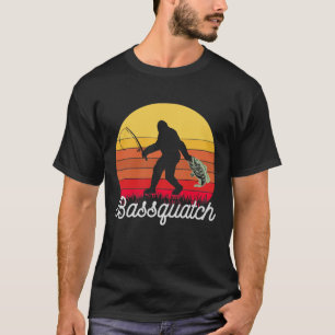 T-shirt Retro Bassquatch Bigfoot Pêche