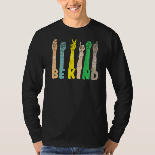 T-shirt Retro Be Kind ASL Langue anti-intimidation Jour de