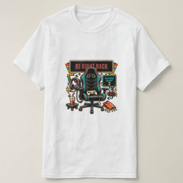 T-shirt Retro Be Right Back Gaming (Design devant)