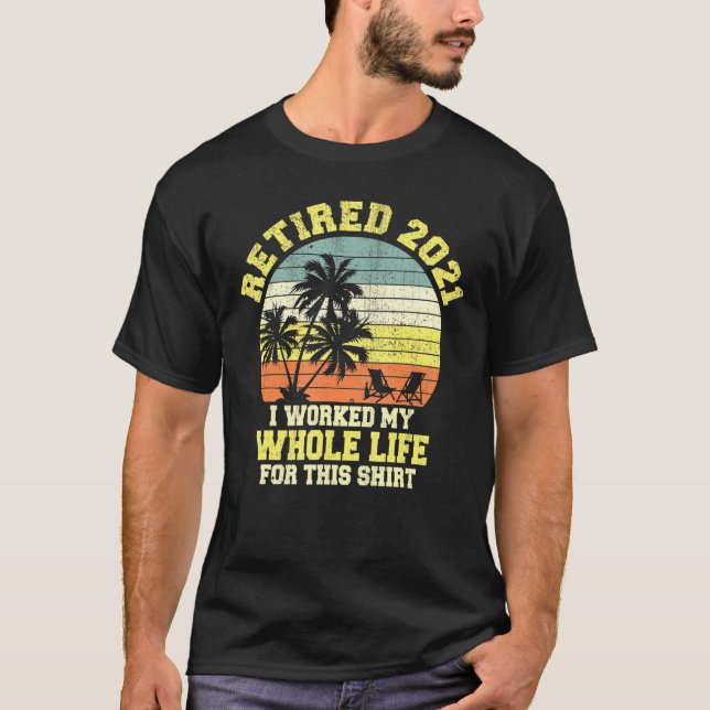 T-shirt Retro Beach Palm Tree Bière Vin Prestige Monde (Devant)