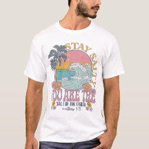 Retro Beach Wave, Stay Salty Quote, Christian Tee