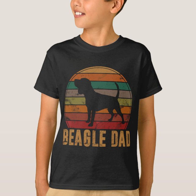 T-shirt Retro Beagle Papa Gift Chien Propriétaire Animaux  (Devant)