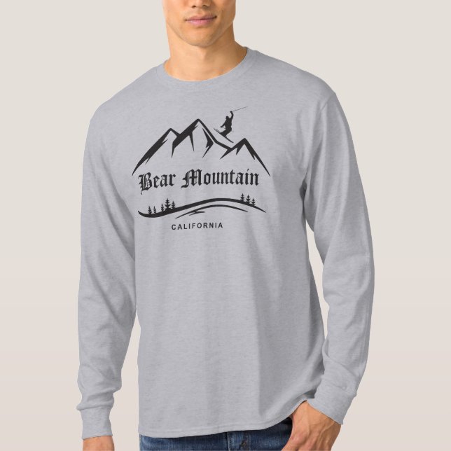 T-shirt Retro Bear Mountain Ski Adventure (Devant)