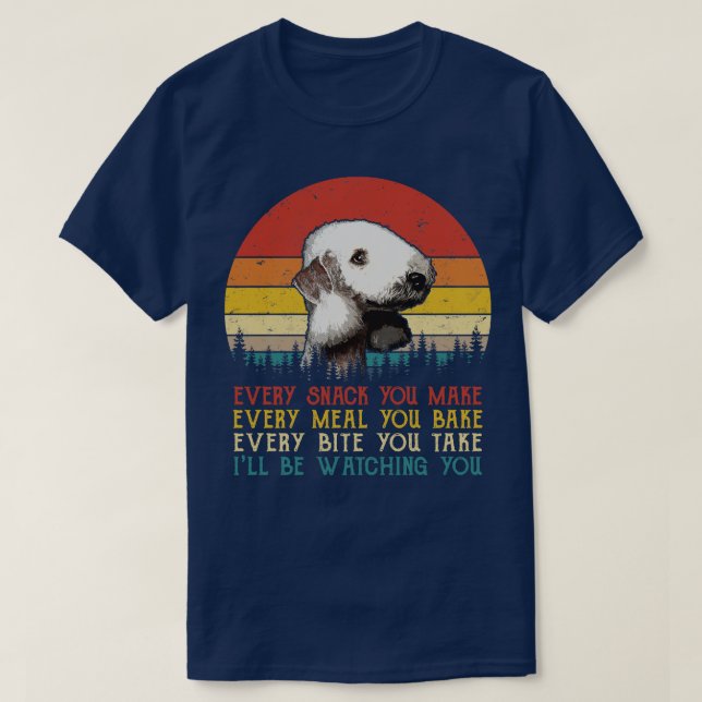 T-shirt Retro Bedlington Terrier Chaque Snack Que Vous Fai (Design devant)