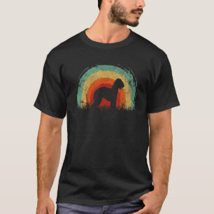 T-shirt Retro Bedlington Terrier Chien arc-en-ciel Vintage