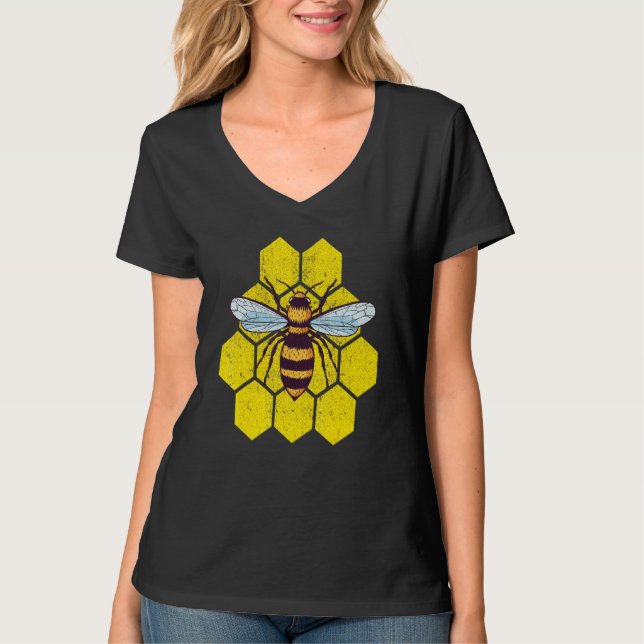 T-shirt Retro Beekeeper Beekeeper Bumblebee Vintage Enregi (Devant)