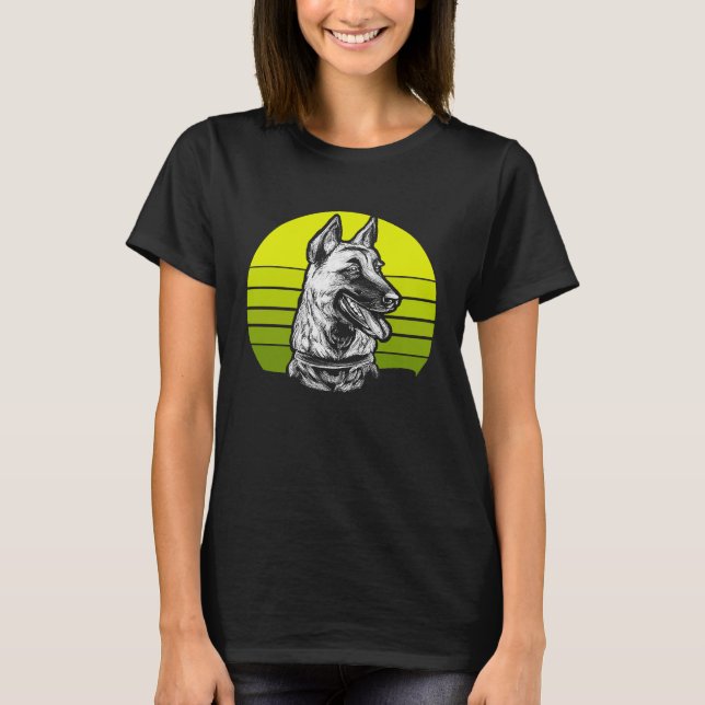 T-shirt Retro Belgian Malinois (Devant)