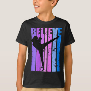 T-shirt Retro Believe Motivation Kickboxing Femmes Filles