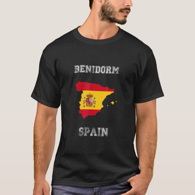 T-shirt Retro Benidorm Espagne Distorsion Espagne (Devant)