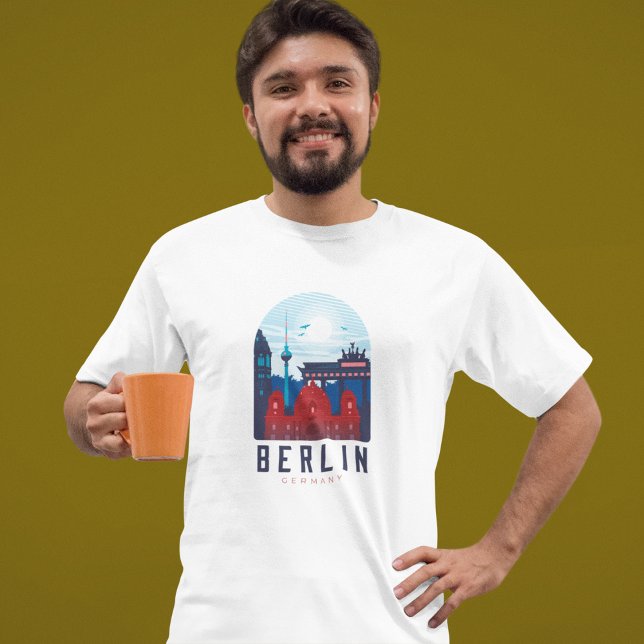 T-shirt Retro Berlin Skyline Allemagne (Berlin Skyline tshirt)