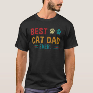 T-shirt Retro Best Cat Dad Ever  Cat Vintage Cat Dad