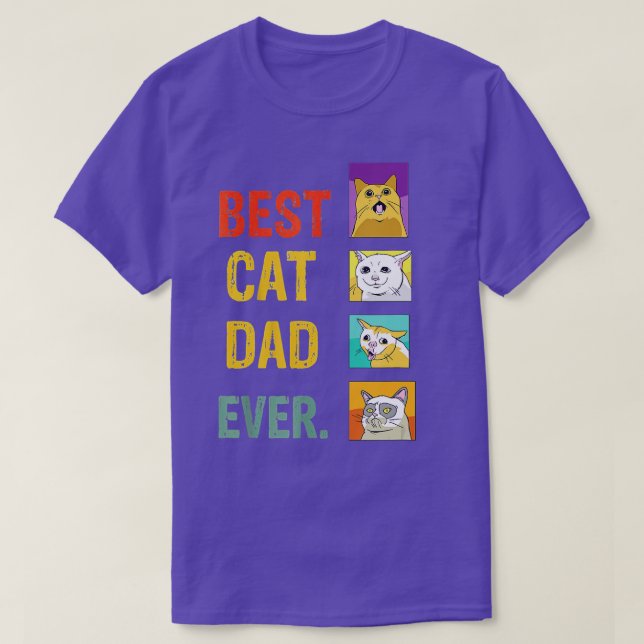 T-shirt Retro Best Cat Dad Ever Funny Meow cat Kitty Cat D (Design devant)