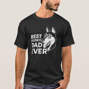 T-shirt Retro Best Husky Papa Ever Siberian Huskies