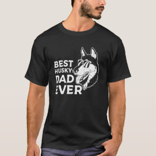 T-shirt Retro Best Husky Papa Ever Siberian Huskies