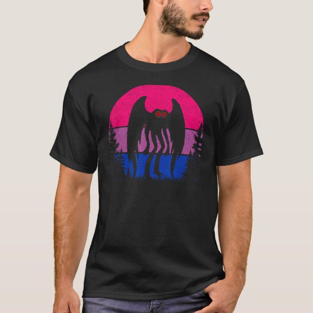T-shirt Retro Bi Mothman Bisexual Pride Point agréable Cry (Devant)