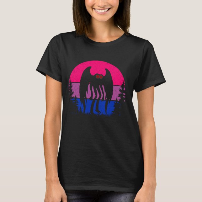 T-shirt Retro Bi Mothman Bisexual Pride Point agréable Cry (Devant)
