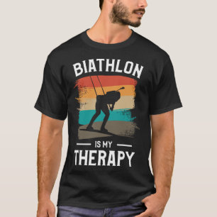 T-shirt Retro Biathlon est ma thérapie Biathlète