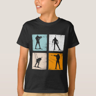 T-shirt Retro Biathlon Ventilateurs hivernaux Hommes Femme