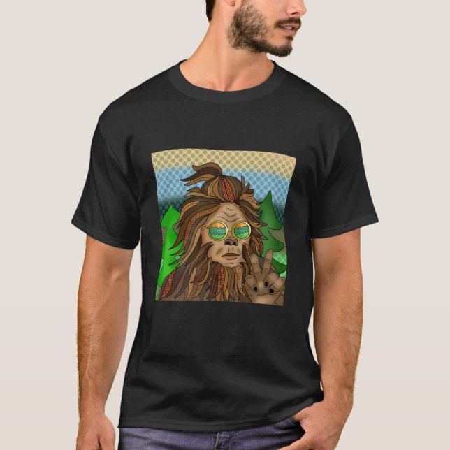 T-shirt Retro Bigfoot | Sasquatch Vintage Colours (Devant)