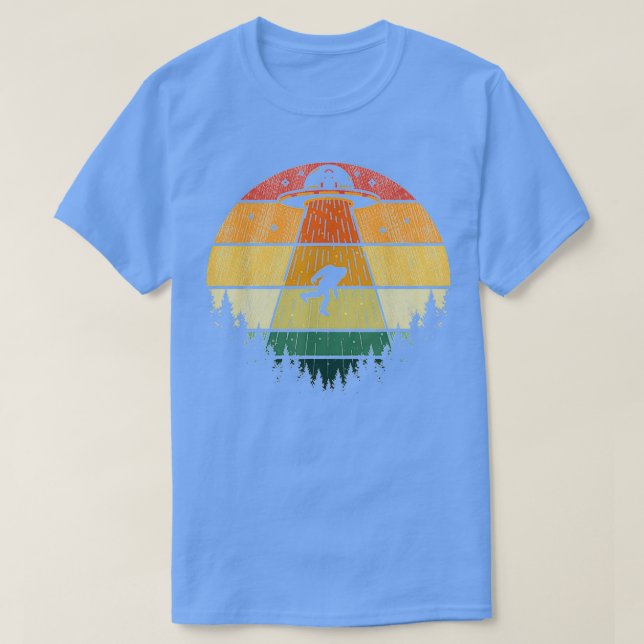 T-shirt Retro Bigfoot Ufo Abduction Sasquatch Alien (Design devant)