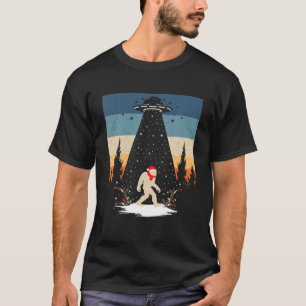T-shirt Retro Bigfoot UFO Abduction Sasquatch Noël Sa