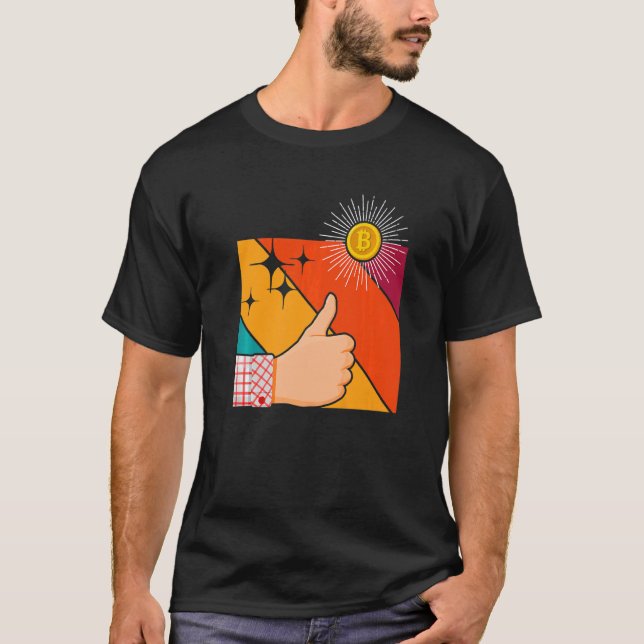 T-shirt Retro Bitcoin Cryptomonnaie pièce Btc Bitcoin (Devant)