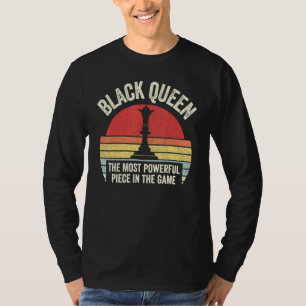 T-shirt Retro Black Queen Les échecs les plus puissants Am
