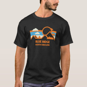 T-shirt Retro Blue Ridge North Carolina Mountain Range Sun