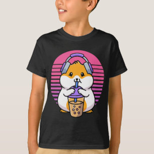 T-shirt Retro Boba Et KPop Kawaii Hamster K-Pop Merchand