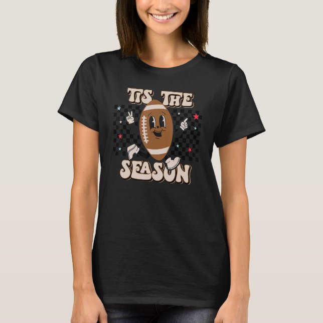 T-shirt Retro Boho C'Est La Saison Football Maman Football (Devant)