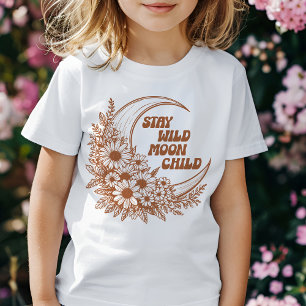 T-Shirt Retro Boho Wild Flower Line Floral Line Art Quote