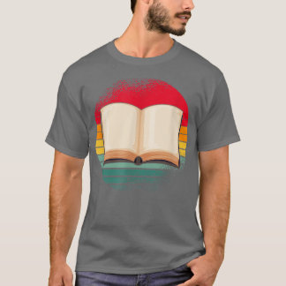T-shirt Retro Book Lover Lecture Livres Bookworm