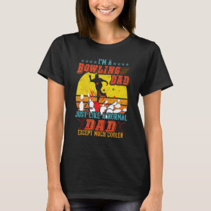 T-shirt Retro Bowling Papa Cool Bowler Père Vintage