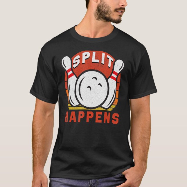 T-shirt Rétro Bowling Split Se Produit Bowling Sayings (Devant)