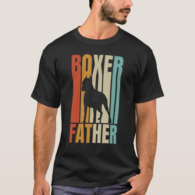 T-shirt Retro Boxer Père Cool Chien papa (Devant)