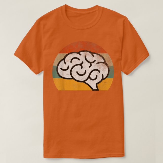 T-shirt Retro Brain Neuroscience Distressed Science Funny  (Design devant)