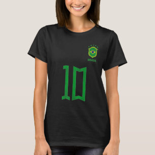 T-shirt Rétro Brésil Soccer Numéro 10 Brésil Futebol Br