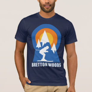 T-shirt Retro Bretton Woods Mountain Ski Sunset